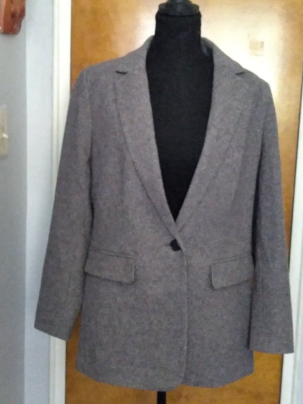 LOFT Gray Tweed Blazer - 14 Petite